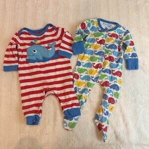 Frugi Lot of 2 Whale Sleepers Rompers One Piece Outfits Baby 0-3 Months